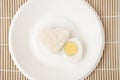 Rice heart and egg Royalty Free Stock Photo