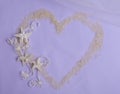 Rice heart and macrame flowers Royalty Free Stock Photo