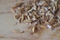 Rice hulls husks in extreme close up. Royalty Free Stock Photo