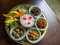 Rice in ice water with side dish Royalty Free Stock Photo