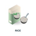 Rice icon. 3d illustration from food market collection. Creative Rice 3d icon for web design, templates, infographics