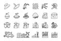 Rice icon set hand drawn doodle icons