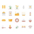 Rice icon and symbol set in flat design