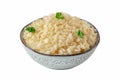 Rice, isolated on a white background with a clipping path. Minimal dish, cooked, served with fresh parsley Royalty Free Stock Photo