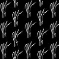 Rice kine art seamless pattern. Black and white