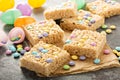 Rice krispies treats with candy