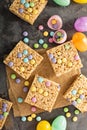 Rice krispies treats with candy Royalty Free Stock Photo