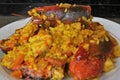 Rice with lobster seafood paella