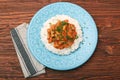 Rice with meat in tomato sause Royalty Free Stock Photo