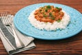 Rice with meat in tomato sause Royalty Free Stock Photo