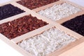 Rice mix  in wood plate Royalty Free Stock Photo