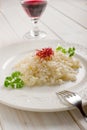 Rice with natural saffron pistil Royalty Free Stock Photo