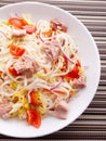 Rice noodle salad with tuna fish Royalty Free Stock Photo