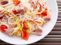 Rice noodle salad with tuna fish Royalty Free Stock Photo