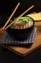 Rice noodle soup with pork meat Royalty Free Stock Photo