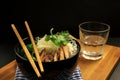 Rice noodle soup with pork meat Royalty Free Stock Photo