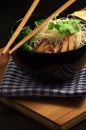 Rice noodle soup with pork meat Royalty Free Stock Photo