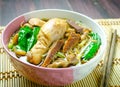 Rice noodle with stewed chicken Royalty Free Stock Photo