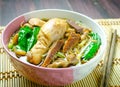 Rice noodle with stewed chicken