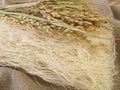 Rice noodles with rice panicles