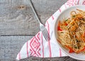 Rice noodles with vegetable stir fry Royalty Free Stock Photo