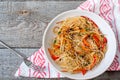 Rice noodles with vegetable stir fry Royalty Free Stock Photo