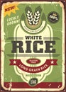 Rice package retro design vector template