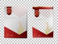 Rice Package Thailand food Products, red gold banner and poster template vector design rice