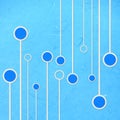 Rice paper cut blue linear and circle abstact