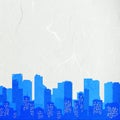 Rice paper cut cityscape