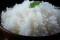 Rice perfection close up of beautifully cooked and presented white rice