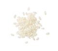 Rice on a pile on a white background