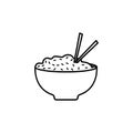 rice in a plate icon. Element of food icon for mobile concept and web apps. Thin line rice in a plate icon can be used for web and Royalty Free Stock Photo