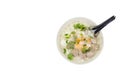 Rice porridge with pork meat ball,clipping path Royalty Free Stock Photo