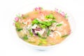 Rice porridge with pork,shrimp and squid' ,thai breakfast Royalty Free Stock Photo