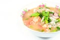 Rice porridge with pork,shrimp and squid' ,thai breakfast Royalty Free Stock Photo