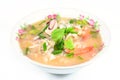 Rice porridge with pork,shrimp and squid' ,thai breakfast Royalty Free Stock Photo