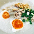 Rice porridge with salted egg