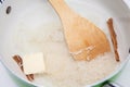 Rice preparation for rice pudding Royalty Free Stock Photo