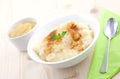 Rice pudding and apple puree Royalty Free Stock Photo