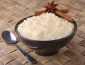 Rice pudding with cinnamon Royalty Free Stock Photo