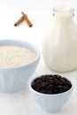 Rice pudding ingredients Royalty Free Stock Photo