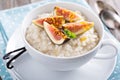 Rice pudding with milk and vanilla beans Royalty Free Stock Photo