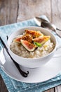 Rice pudding with milk and vanilla beans Royalty Free Stock Photo