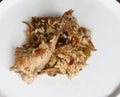 Rice with rabbit and mushrooms