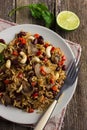 Rice with red bean, mushrooms and vegetables Royalty Free Stock Photo