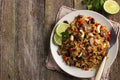 Rice with red bean, mushrooms and vegetables Royalty Free Stock Photo