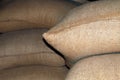 Rice sack, rice sacks in store, pile of rice sacks in warehouse, rice sacks for background Royalty Free Stock Photo