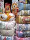 Rice sacks in Ghanaian market