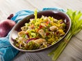 Rice salad with chicken